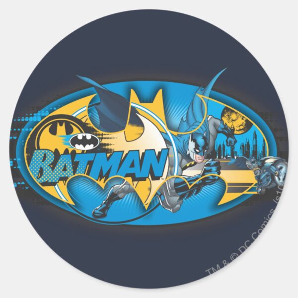 Batman_Symbol___Classic_Collage_Logo_Classic_Round_Sticker_1 Batman Symbol Classic Collage Logo Classic Round Sticker