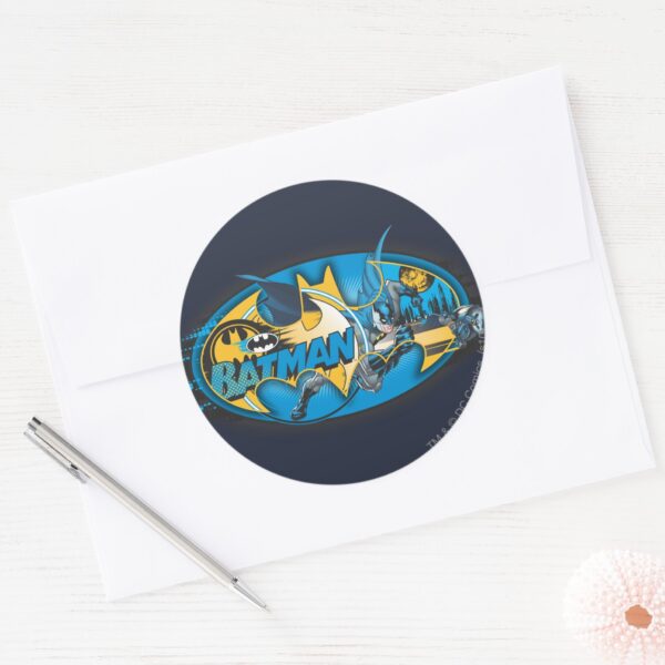 Batman_Symbol___Classic_Collage_Logo_Classic_Round_Sticker_3 Batman Symbol Classic Collage Logo Classic Round Sticker