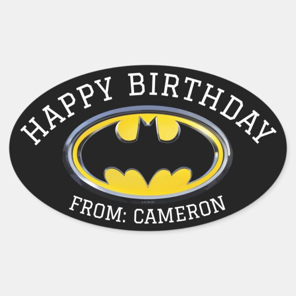 Batman_Symbol___Classic_Logo___Happy_Birthday_Oval_Sticker_1 Batman Symbol Classic Logo Happy Birthday Oval Sticker