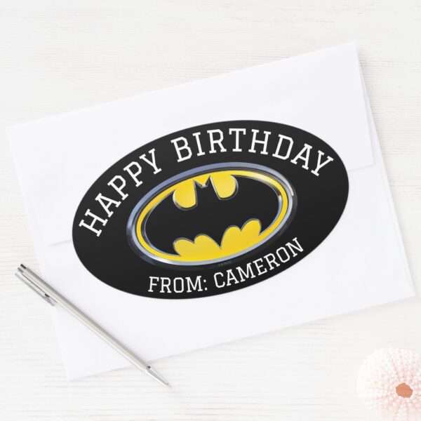 Batman_Symbol___Classic_Logo___Happy_Birthday_Oval_Sticker_3 Batman Symbol Classic Logo Happy Birthday Oval Sticker