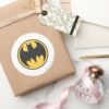 Batman Symbol Dark Yellow Circle Logo Classic Round Sticker