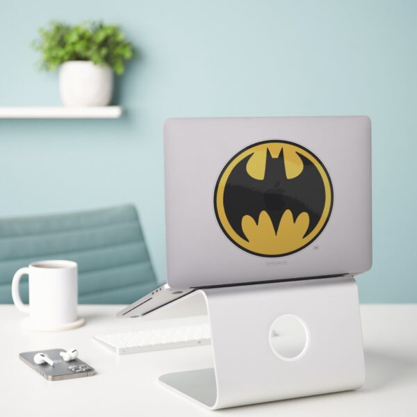 Batman Symbol Dark Yellow Circle Logo Sticker