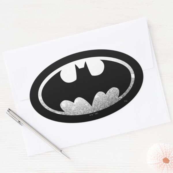 Batman Symbol Grainy Logo Oval Sticker