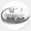 Batman Symbol Insignia Drawing Logo Classic Round Sticker