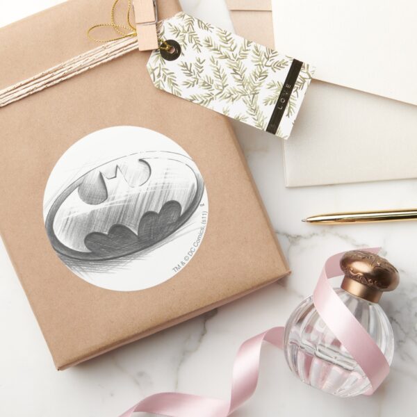 Batman Symbol Insignia Drawing Logo Classic Round Sticker