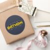 Batman Symbol Name Yellow Black Logo Classic Round Sticker