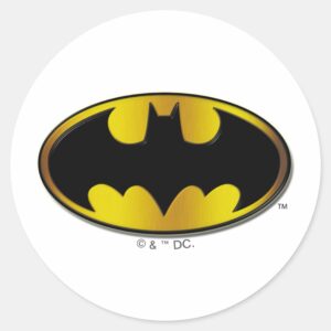Batman Symbol Oval Gradient Logo Classic Round Sticker