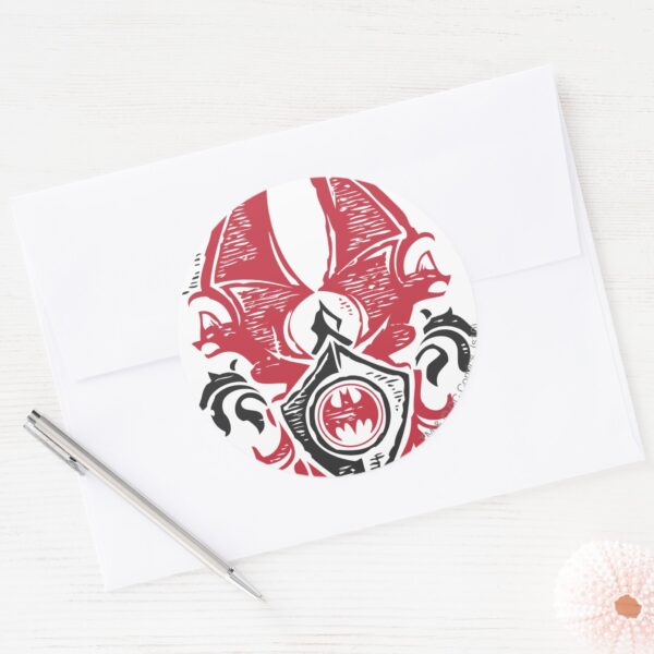 Batman_Symbol___Red_Black_Bat_Stamp_Crest_Logo_Classic_Round_Sticker_3 Batman Symbol Red Black Bat Stamp Crest Logo Classic Round Sticker
