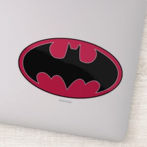 Batman Symbol Red Black Logo Sticker