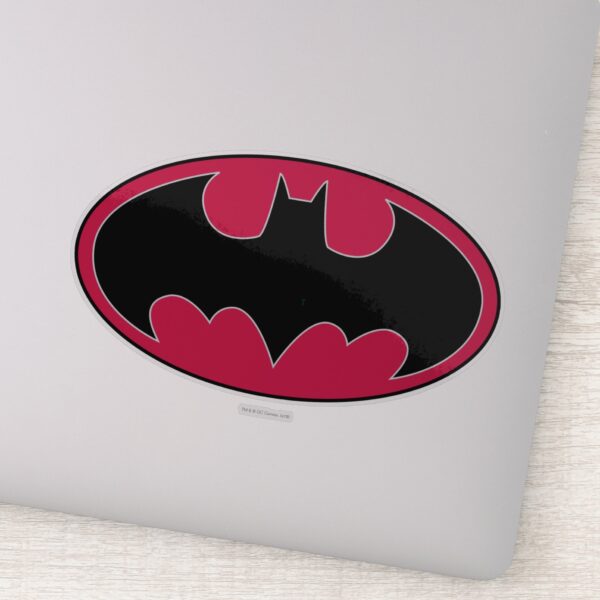 Batman Symbol Red Black Logo Sticker