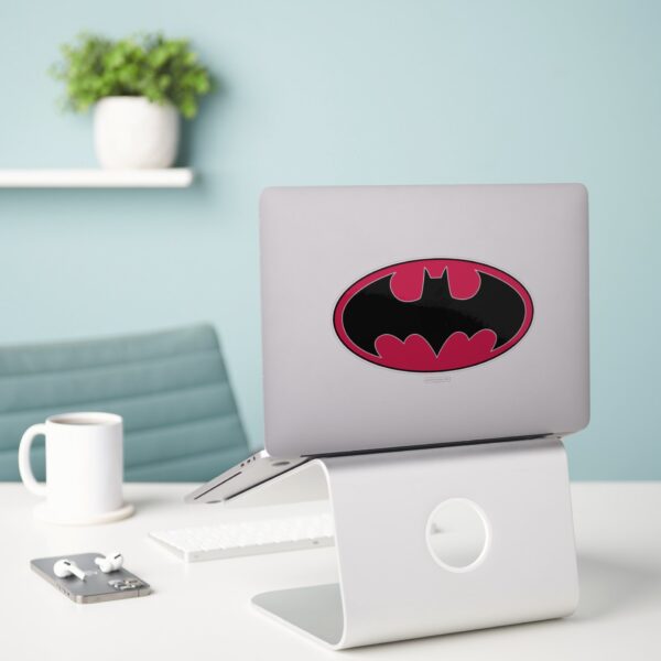 Batman Symbol Red Black Logo Sticker