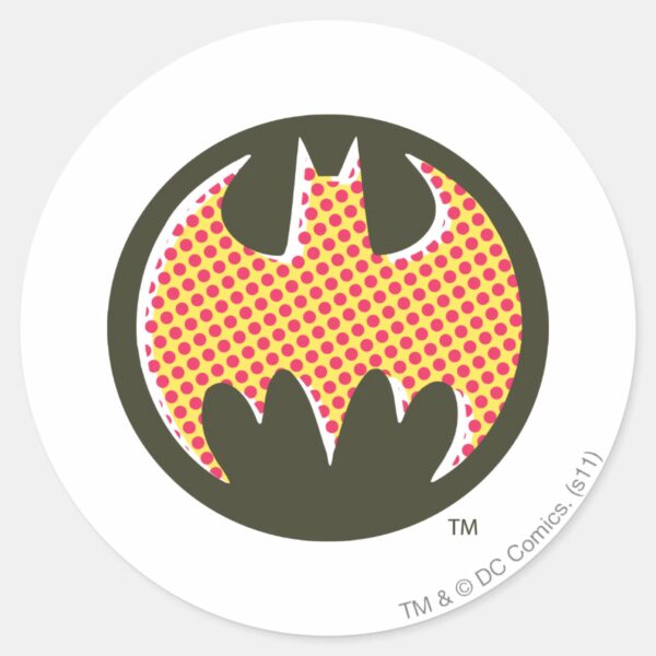 Batman_Symbol___Red_Halftone_Logo_Classic_Round_Sticker_1 Batman Symbol Red Halftone Logo Classic Round Sticker