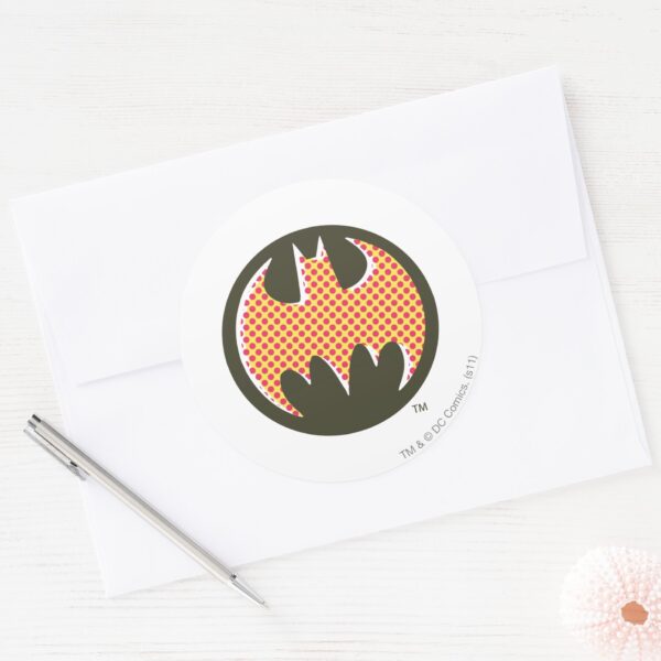 Batman_Symbol___Red_Halftone_Logo_Classic_Round_Sticker_3 Batman Symbol Red Halftone Logo Classic Round Sticker