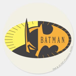 Batman Symbol Silhouette Logo Classic Round Sticker