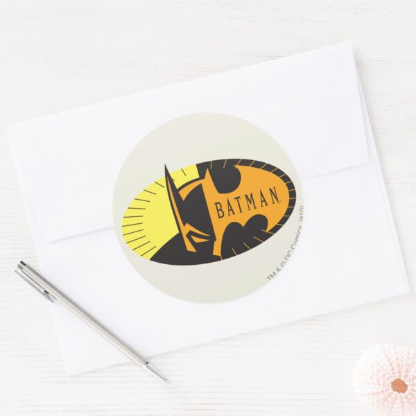 Batman Symbol Silhouette Logo Classic Round Sticker