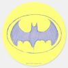 Batman Symbol Sketchbook Purple Logo Classic Round Sticker