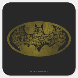 Batman Symbol Skulls In Bat Logo Square Sticker