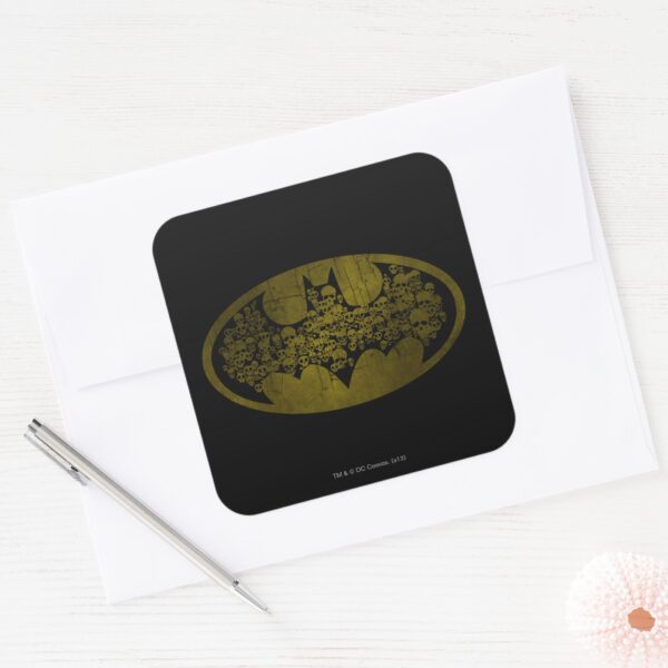Batman_Symbol___Skulls_in_Bat_Logo_Square_Sticker_3 Batman Symbol Skulls In Bat Logo Square Sticker