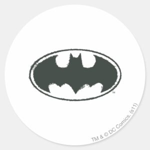 Batman Symbol Spray Black White Logo Classic Round Sticker