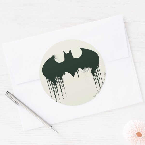 Batman Symbol Spraypaint Logo Classic Round Sticker
