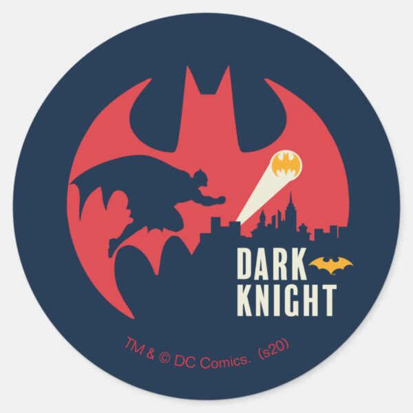 Batman The Dark Knight Bat Logo Classic Round Sticker