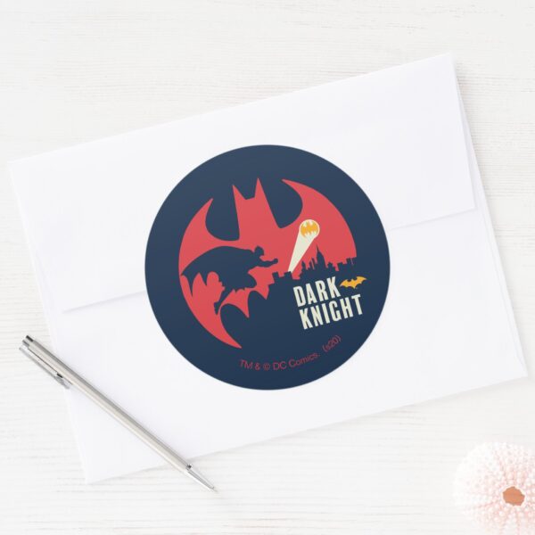 Batman The Dark Knight Bat Logo Classic Round Sticker