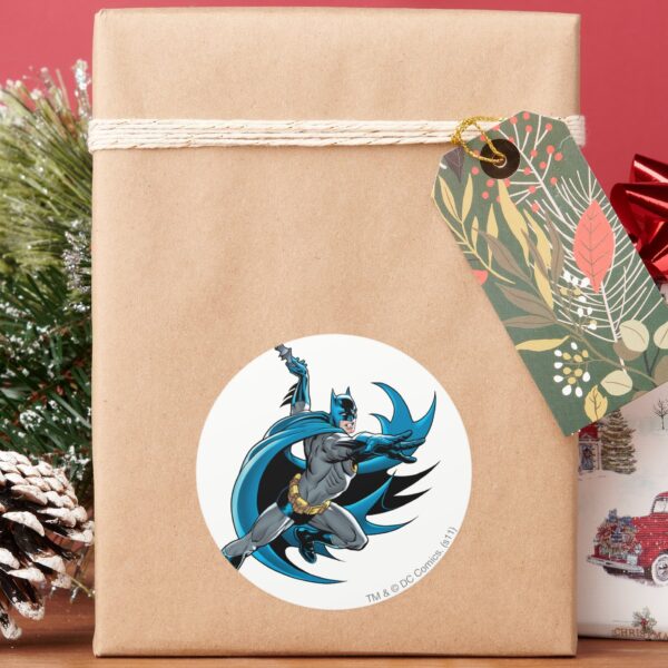 Batman_Twists_Classic_Round_Sticker_5 Batman Twists Classic Round Sticker