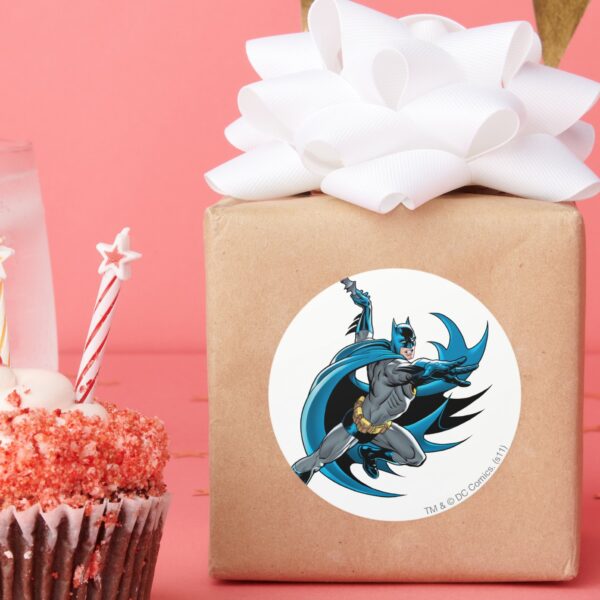 Batman_Twists_Classic_Round_Sticker_6 Batman Twists Classic Round Sticker