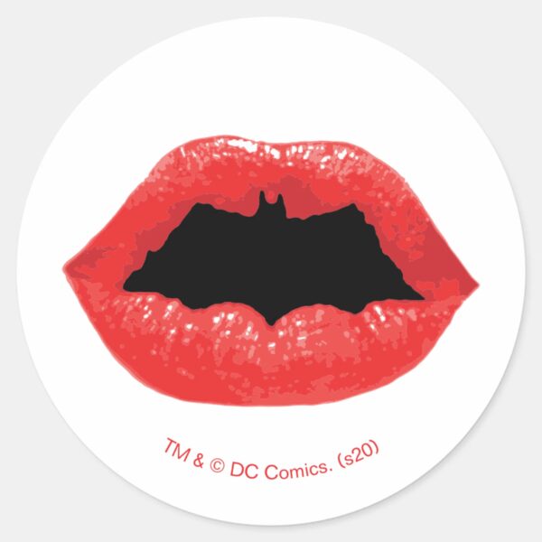 Batman_Valentine___Bat_Lips_Classic_Round_Sticker_1 Batman Valentine Bat Lips Classic Round Sticker