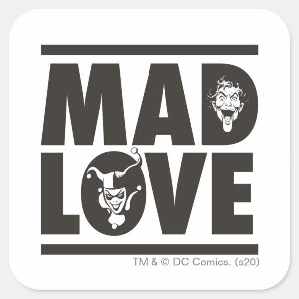 Batman_Valentine___Joker_&_Harley_-_Mad_Love_Square_Sticker_1 Batman Valentine Joker Harley Mad Love Square Sticker