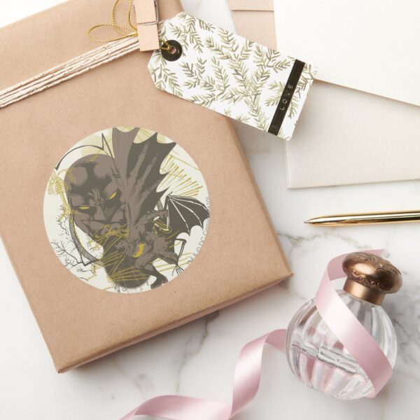 Batman_Vintage_Grunge_Portrait_Classic_Round_Sticker_5 Batman Vintage Grunge Portrait Classic Round Sticker