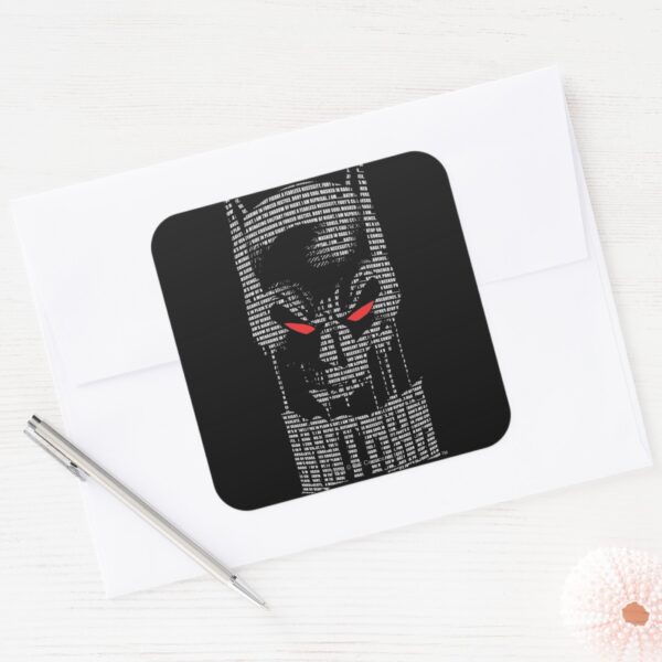 Batman_With_Mantra_Square_Sticker_3 Batman With Mantra Square Sticker
