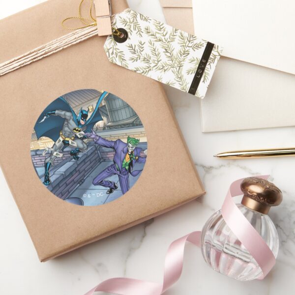 Batman_&_Joker_-_Battle_Classic_Round_Sticker_5 Batman Joker Battle Classic Round Sticker