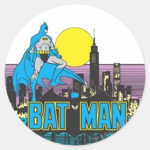 Batman Letters Classic Round Sticker