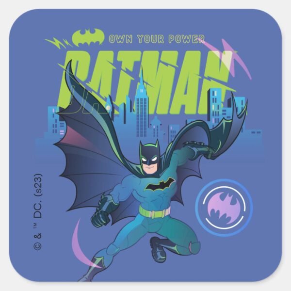 Batman__Own_Your_Power__City_Graphic_Square_Sticker_1 Batman Own Your Power City Graphic Square Sticker