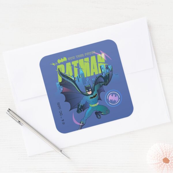 Batman__Own_Your_Power__City_Graphic_Square_Sticker_3 Batman Own Your Power City Graphic Square Sticker