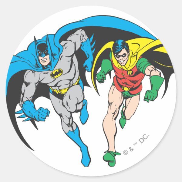Batman_&_Robin_Classic_Round_Sticker_1 Batman Robin Classic Round Sticker