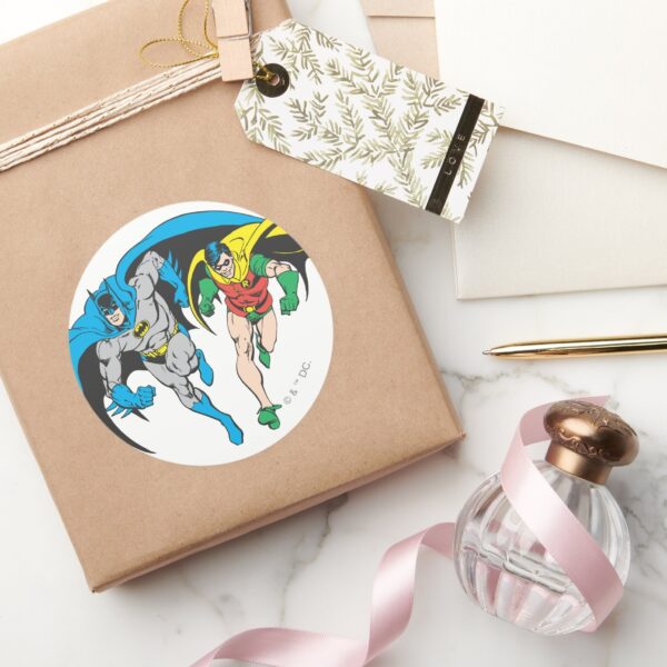 Batman_&_Robin_Classic_Round_Sticker_5 Batman Robin Classic Round Sticker