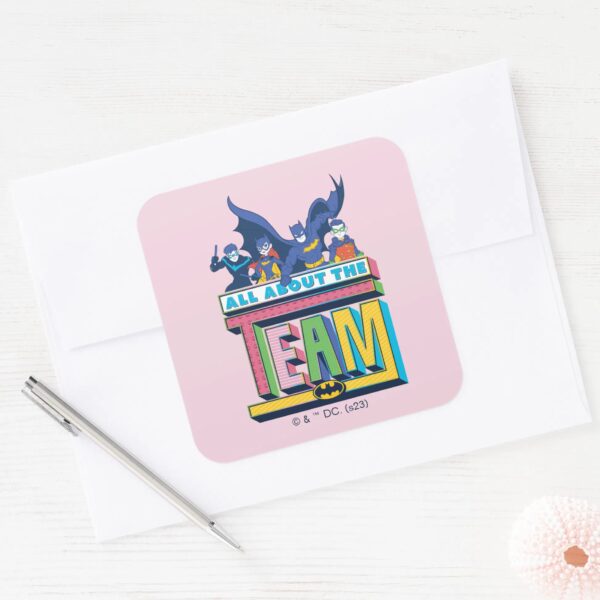 Batman___All_About_The_Team_Square_Sticker_3 Batman All About The Team Square Sticker