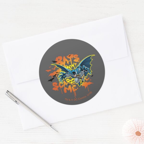 Batman Bats Dont Scare Me Classic Round Sticker