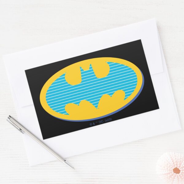 Batman___Cyan_Stripes_Symbol_Rectangular_Sticker_3 Batman Cyan Stripes Symbol Rectangular Sticker