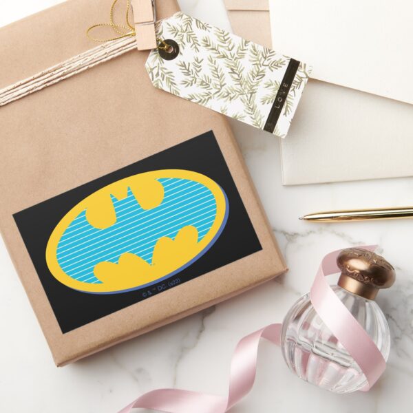 Batman___Cyan_Stripes_Symbol_Rectangular_Sticker_5 Batman Cyan Stripes Symbol Rectangular Sticker