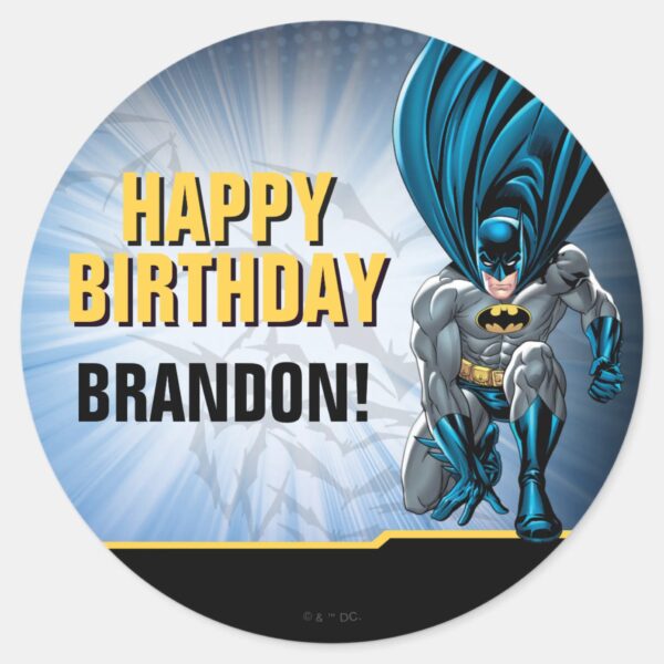 Batman___Happy_Birthday_Classic_Round_Sticker_1 Batman Happy Birthday Classic Round Sticker