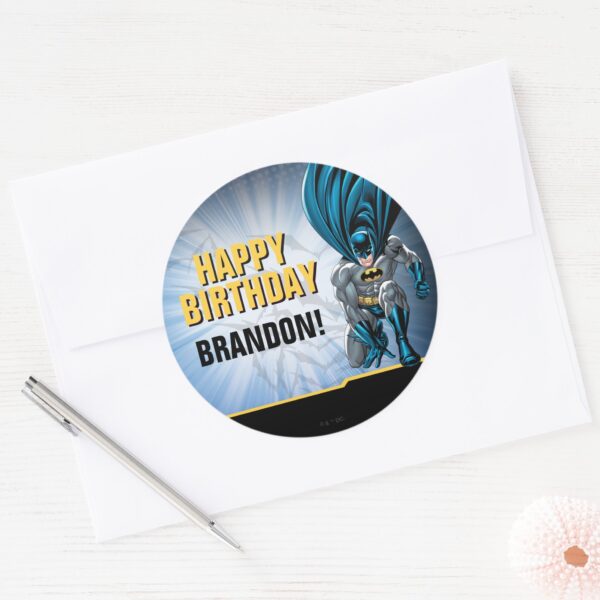 Batman___Happy_Birthday_Classic_Round_Sticker_3 Batman Happy Birthday Classic Round Sticker