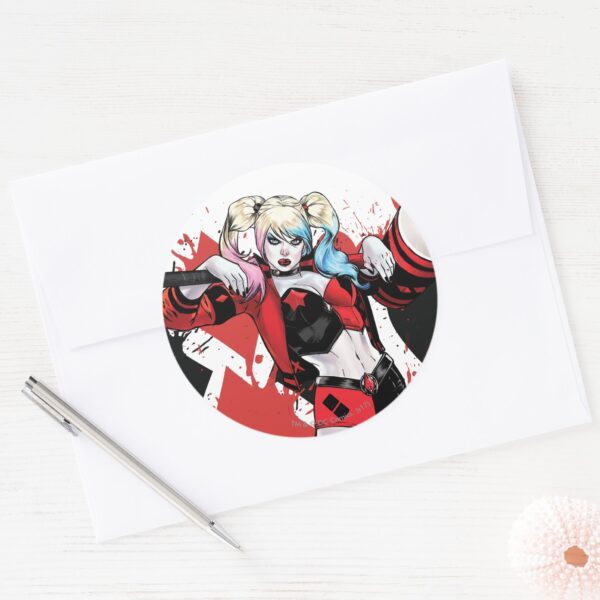 Batman___Harley_Quinn_Hearts_&_Diamonds_Splatter_Classic_Round_Sticker_3 Batman Harley Quinn Hearts Diamonds Splatter Classic Round Sticker