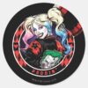 Batman___Harley_Quinn_Winking_With_Mallet_Classic_Round_Sticker_1 Batman Harley Quinn Winking With Mallet Classic Round Sticker