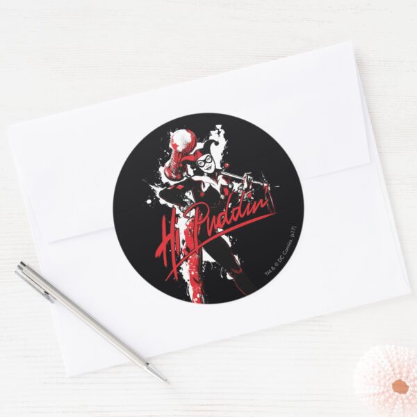 Batman___Harley_Quinn__Hi_Puddin'__Ink_Art_Classic_Round_Sticker_3 Batman Harley Quinn Hi Puddin Ink Art Classic Round Sticker