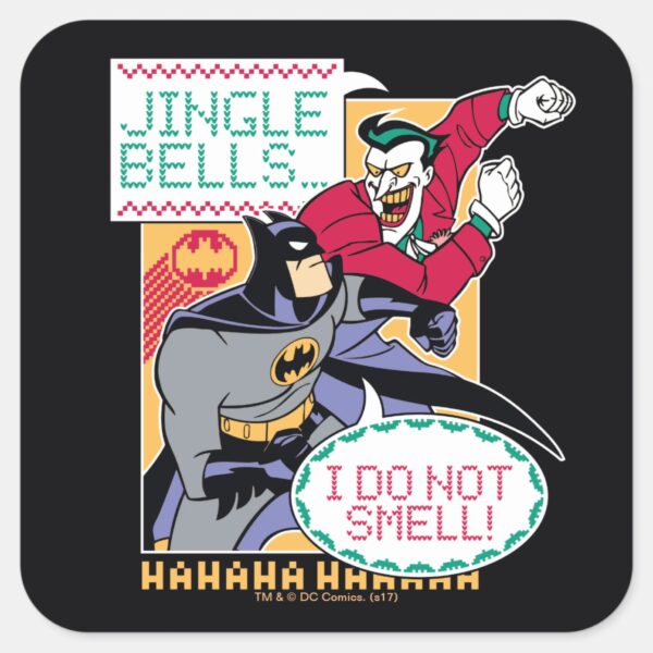 Batman___Jingle_Bells,_I_Do_Not_Smell!_Square_Sticker_1 Batman Jingle Bells I Do Not Smell Square Sticker