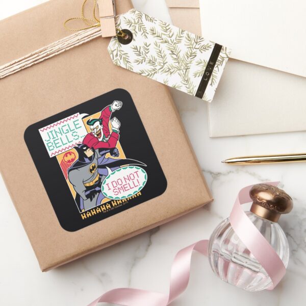 Batman___Jingle_Bells,_I_Do_Not_Smell!_Square_Sticker_5 Batman Jingle Bells I Do Not Smell Square Sticker
