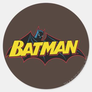 Batman Old School Logo Classic Round Sticker